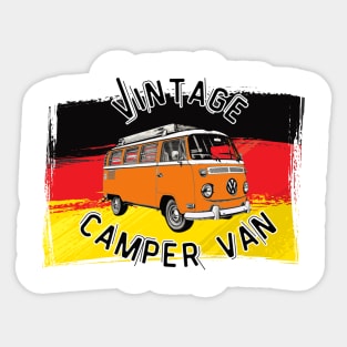 Camper Van t-shirt, Unisex t-shirt, vintage design, vintage t-shirt, German cars, camping, travel, retro vibes, tees for men, tees for women Sticker